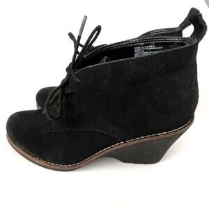 White Mountain Lambert suede leather lace up wedge booties size 8.5